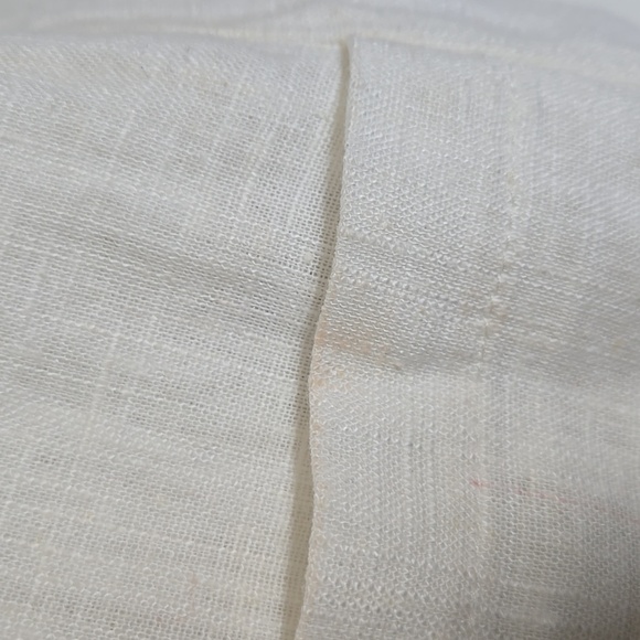 Elegant Off-white Hemp Blend Long Line Tunic Vest Summer Top - Picture 7 of 9